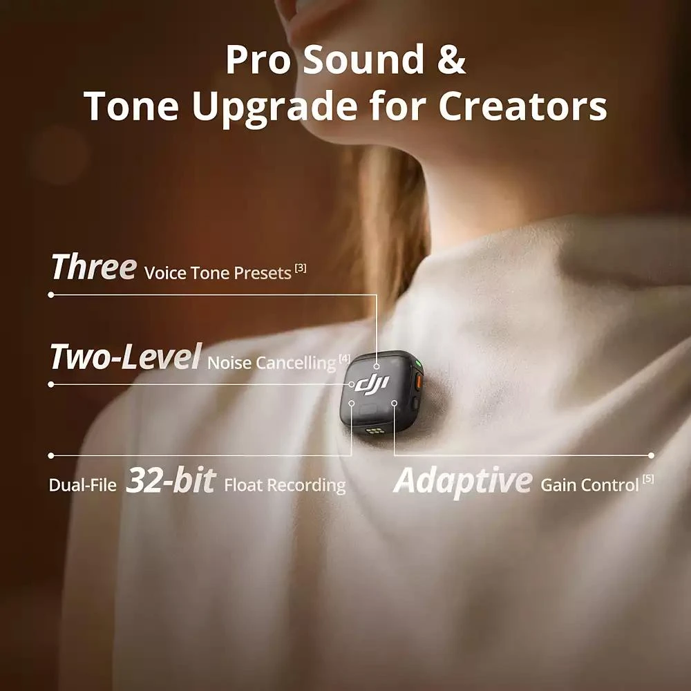 DJI Mic 3 2-Person Advanced Mini 2.4GHz Wireless Microphone System with Charging Case 8