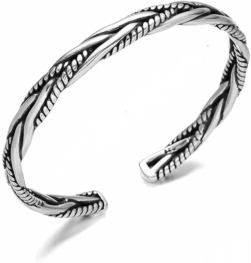 Stephen Oliver Silver Textured Cuff Bangle 1