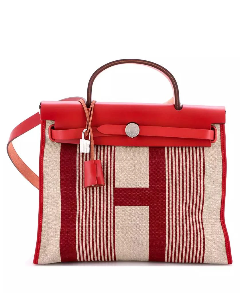 Pre-Owned HERMÉS Pre-Owned HERMÃ‰S 31 Herbag Zip H Vibration Toile and Leather 1
