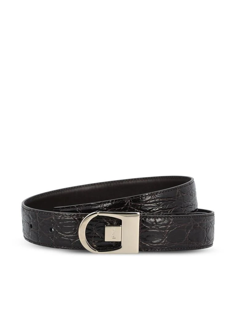 Yves Saint Laurent Saint Laurent Logo Engraved Reversible Belt 1
