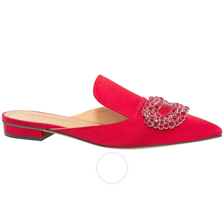 GIANNICO Ladies Crystal-embellished Woven Slippers