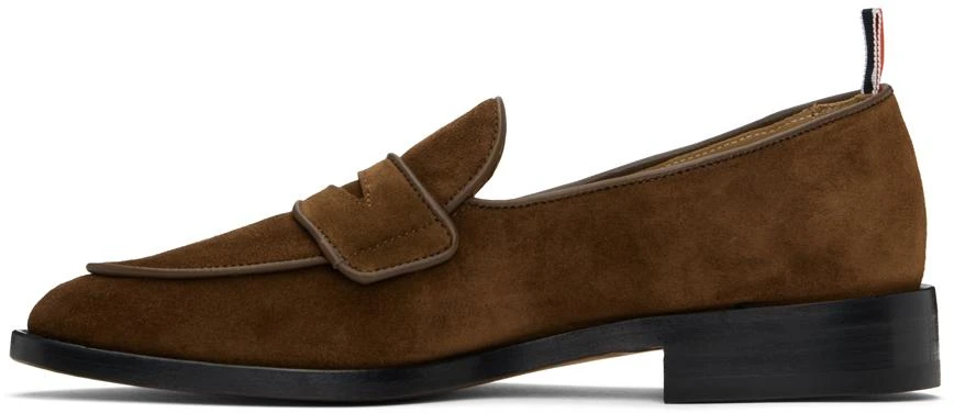 Thom Browne Brown Calf Suede Varsity Penny Loafers 3