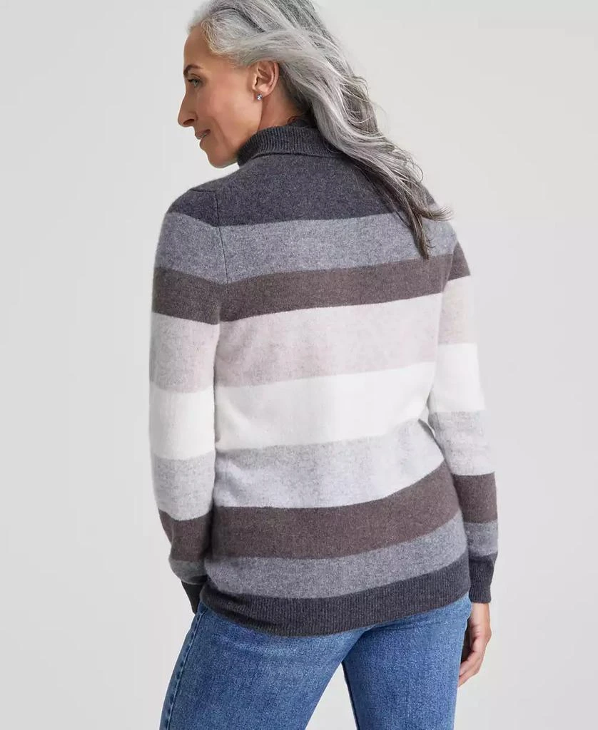 Charter Club Women's Striped 100% Cashmere Turtleneck Sweater, Created for Macy's 2