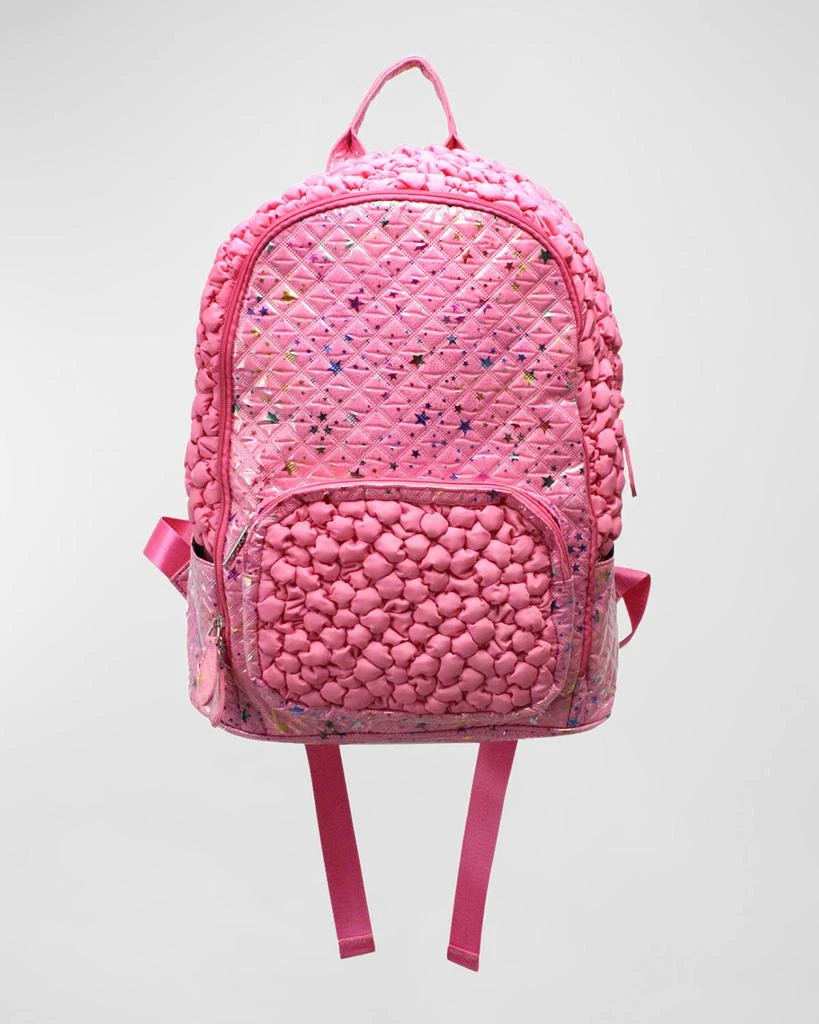 Bari Lynn Girl's Multicolor Star-Print Textured Backpack 1