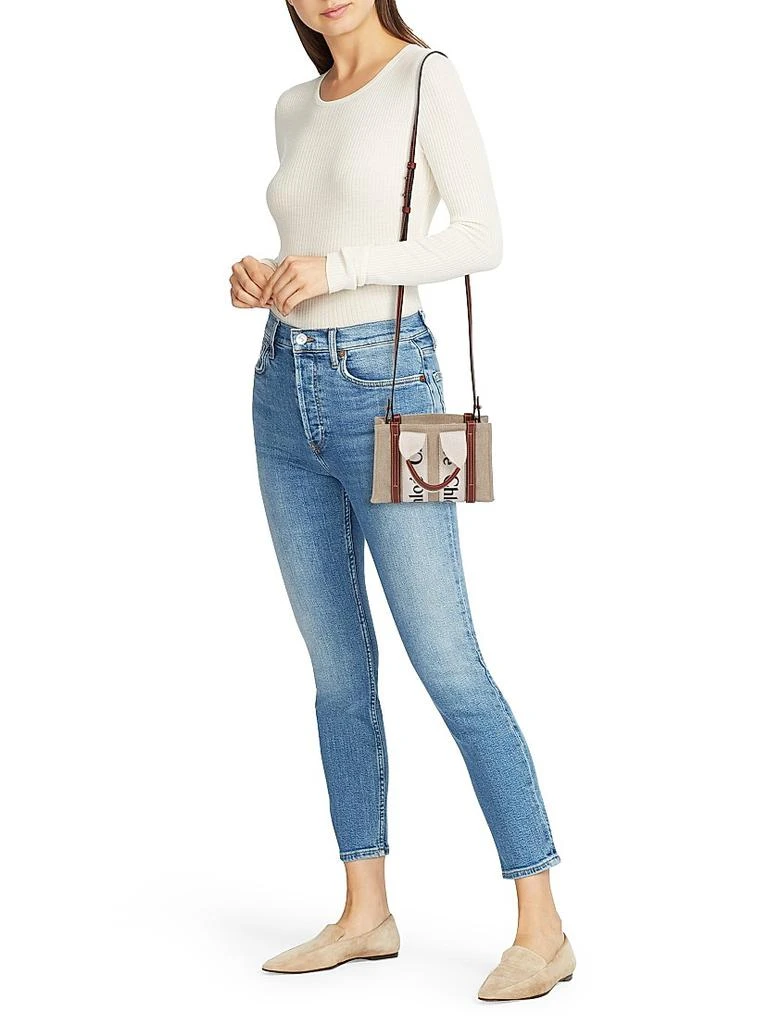 Chloé Mini Woody Linen Top Handle Bag 2