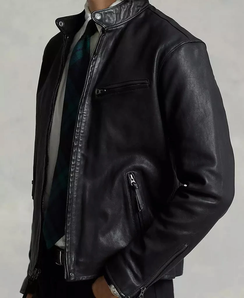 Ralph Lauren Men's Café Racer Leather Jacket 3