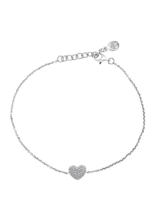 Effy 1/8 ct. t.w. Diamond Heart Bracelet in Sterling Silver
