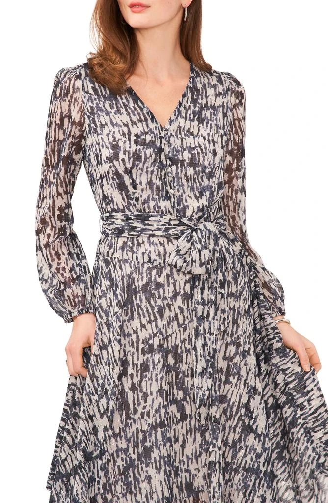 Vince Camuto Printed Long Sleeve Belted Dress 3