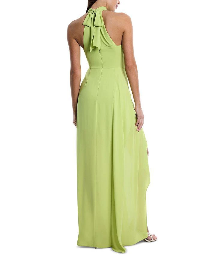bcbg green halter dress Ruffle Halter Chiffon Gown