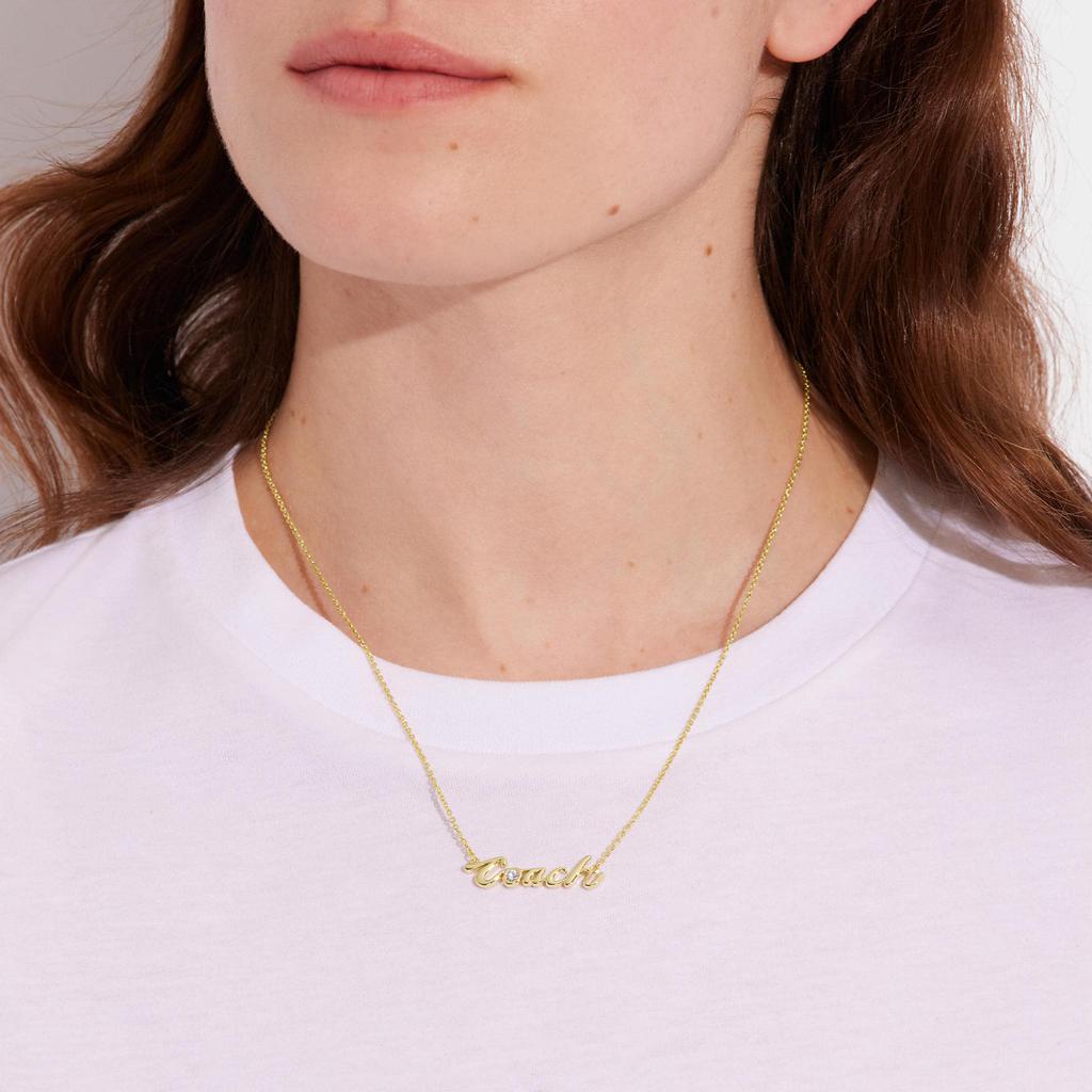 Coach Logo Script Necklace