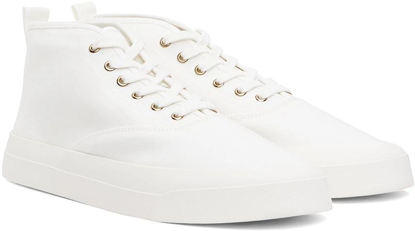 Maison Kitsune White High-Top Canvas Lace-Up Sneakers 4