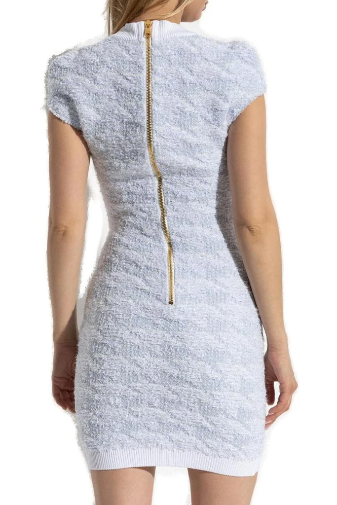 Balmain Balmain Button Detailed Square-Neck Mini Dress 3