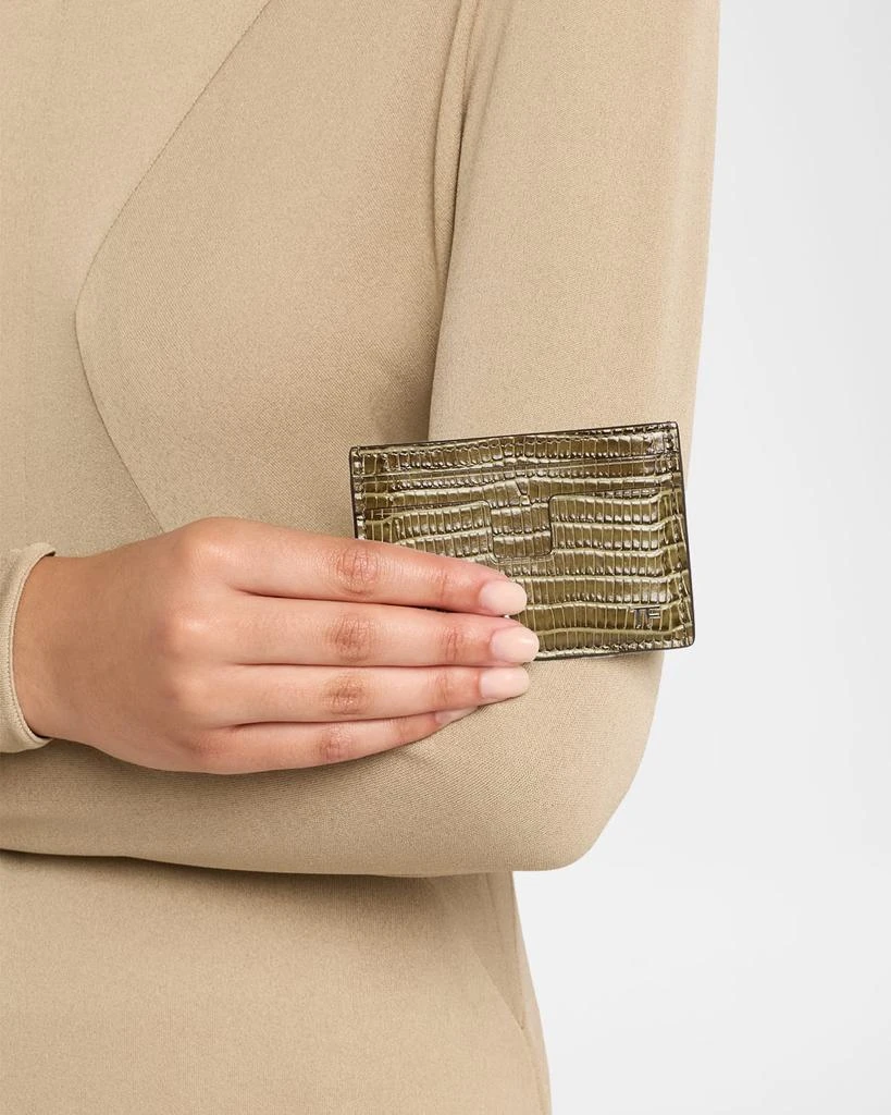 Tom Ford Men
s T Line Printed Leather Card Holder 2