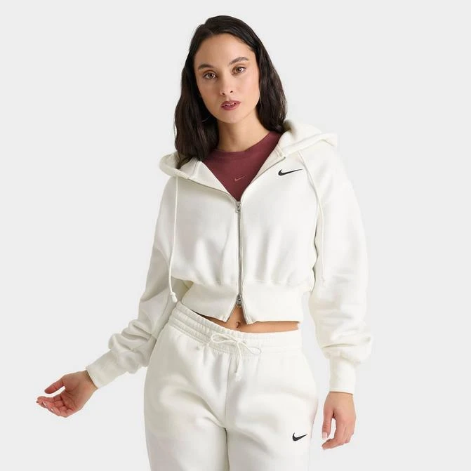 NIKE Women's Nike Sportswear Phoenix Fleece Crop Full-Zip Hoodie 1