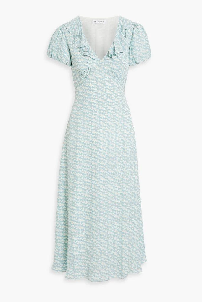 Solid & Striped The Calais ruffled printed crepe midi dress 1