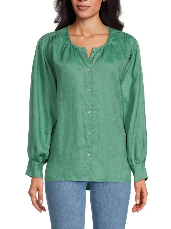 Saks Fifth Avenue 100% Linen Blouse 1