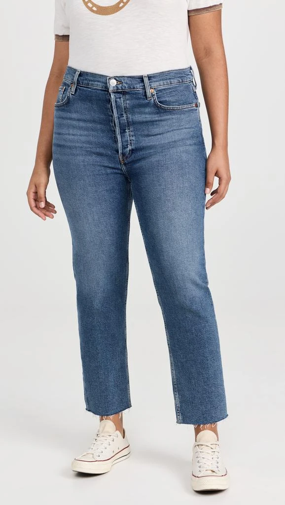 Re/Done High Rise Comfort Stretch Stove Pipe Jeans 6