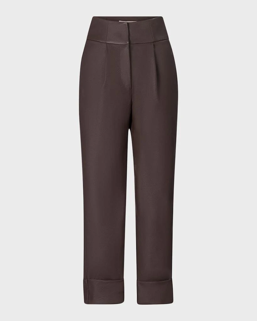 Silvia Tcherassi Moad Faux Leather Straight-Leg Crop Pants 1