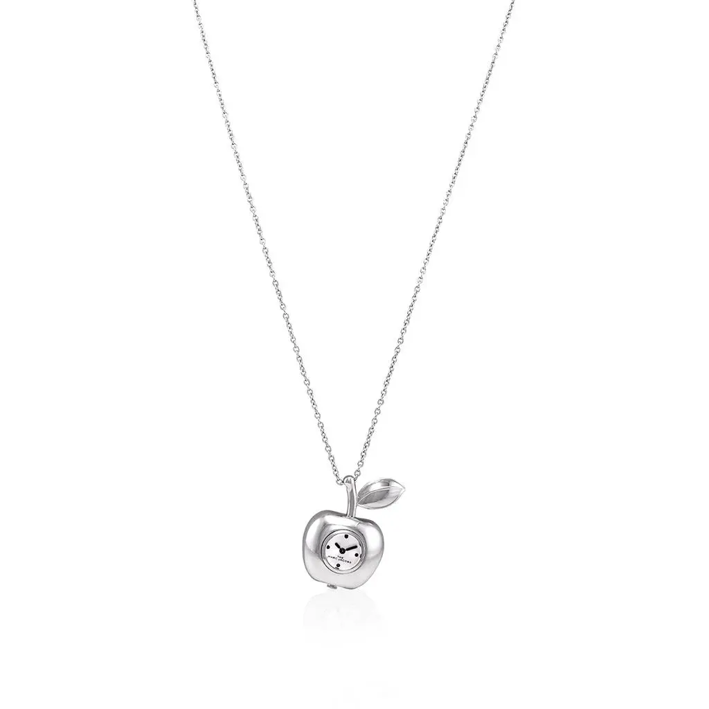 Marc Jacobs Quartz Silver Dial The Bauble Apple Pendant Ladies Necklace Watch MJ0120179307