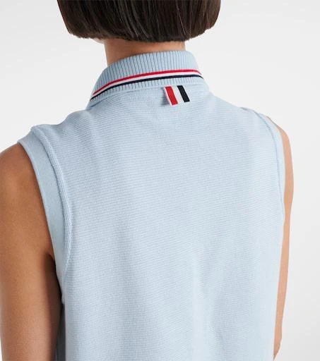 Thom Browne Sleeveless cotton polo shirt 6