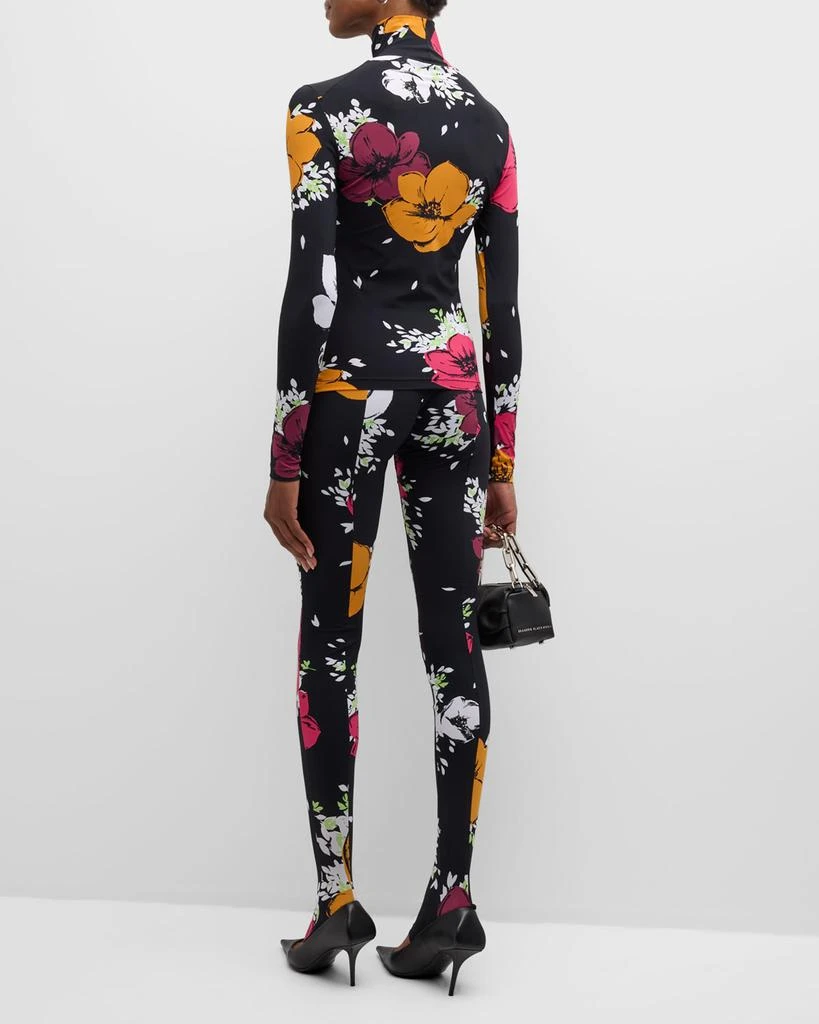 Moschino Jeans Floral Print Turtleneck Top 6