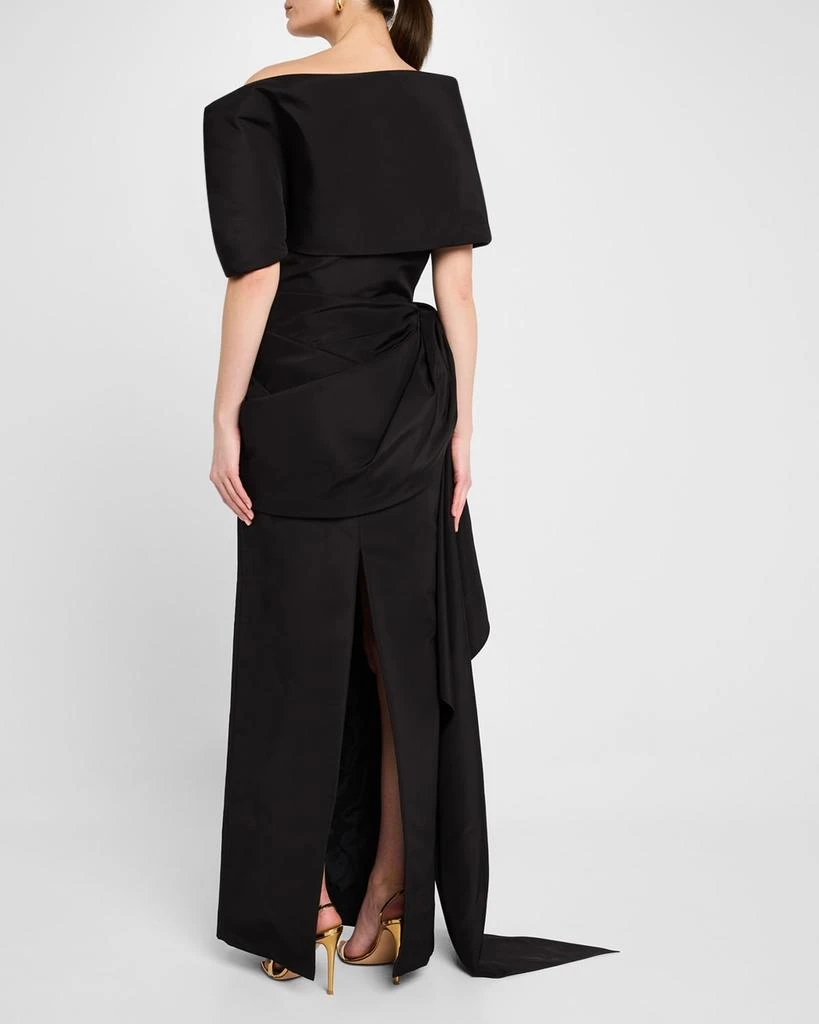 Oscar de la Renta Draped Faille Off-The-Shoulder Gown 3