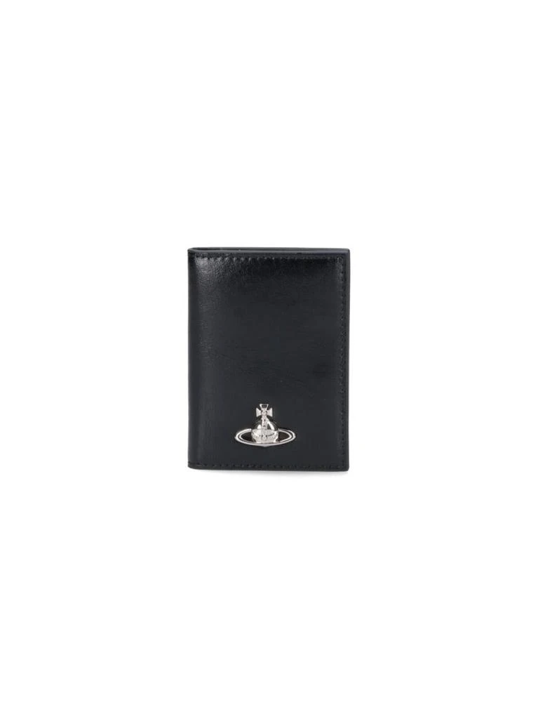 Vivienne Westwood Smooth Black Wallet With Iconic Emblem