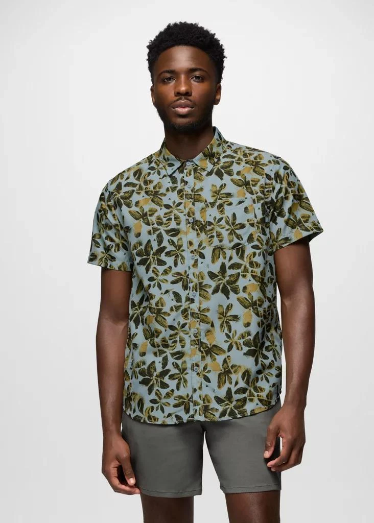 Prana Mens prAna Lost Sol Printed Short Sleeve Shirt - Saltwater Wildflower 1