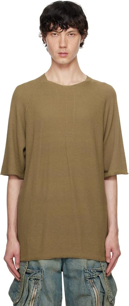 DEVOA Khaki Short Sleeve Knit T-shirt 1