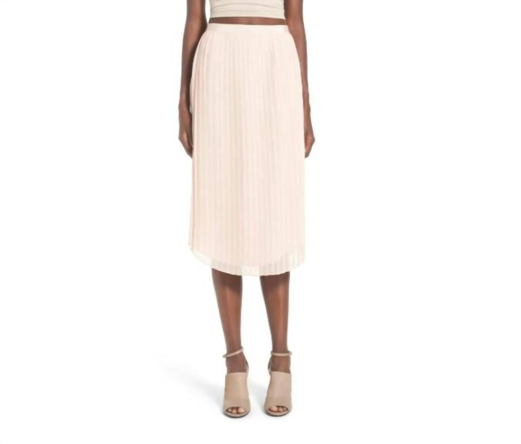 Chelsea28 Chelsea28 - Pleated Sheer Uneven Hem Midi Skirt