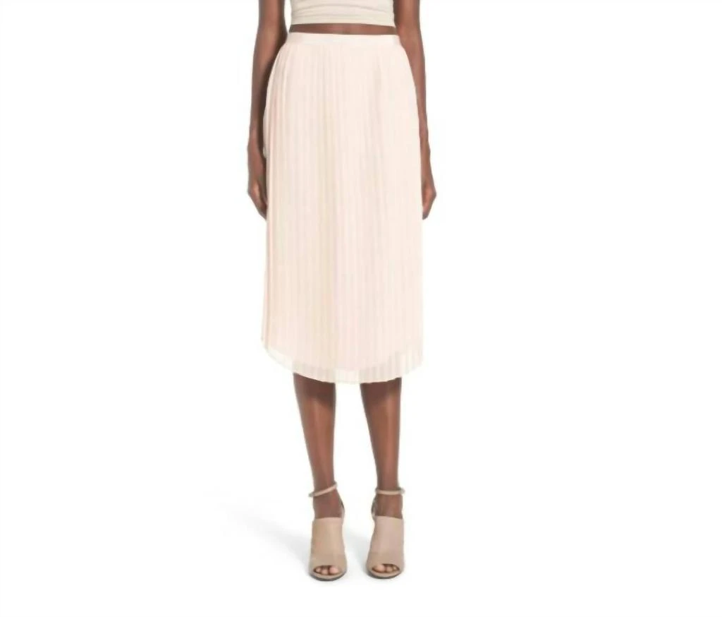 Chelsea28 Chelsea28 - Pleated Sheer Uneven Hem Midi Skirt 2