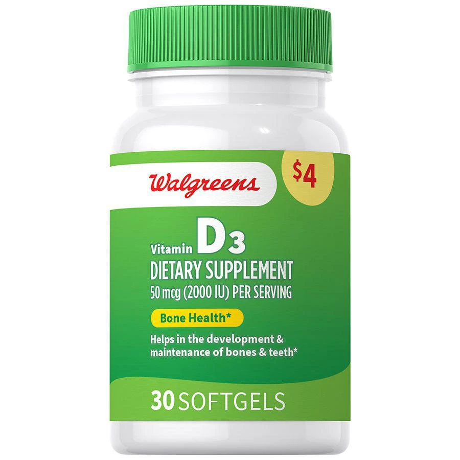 Walgreens Vitamin D3 50 mcg Softgels (30 days) 1