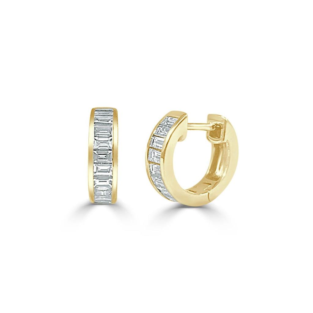 Sabrina Designs 14k Gold & Baguette Diamond Huggie Earrings