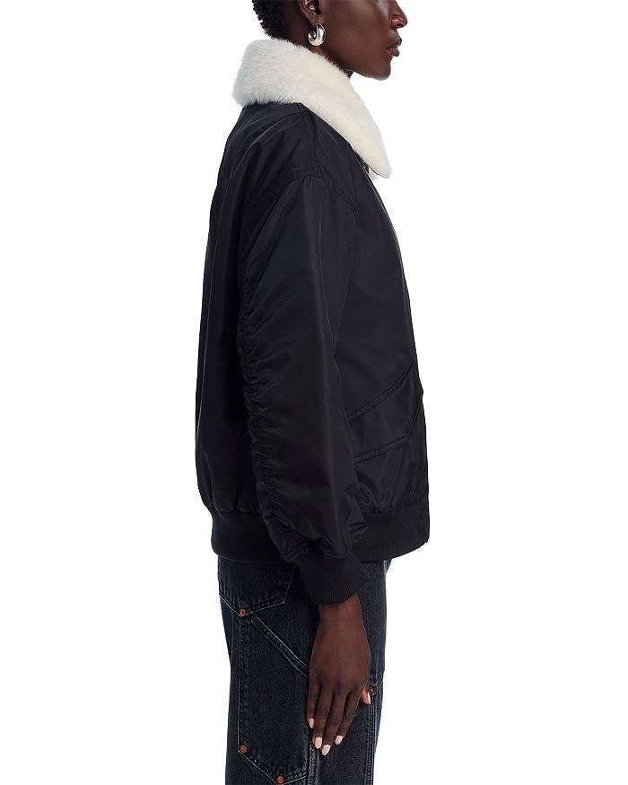 AQUA Faux Fur Collar Bomber Jacket - Exclusive 3
