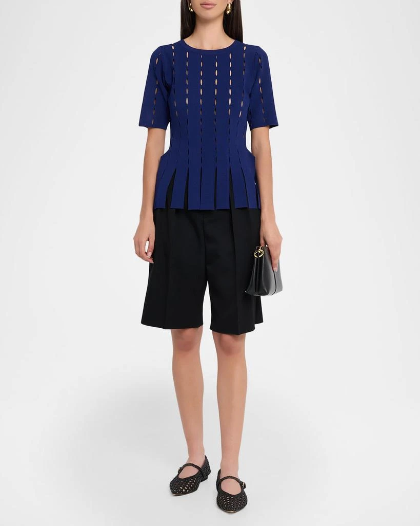 ZANKOV Murphy Laser-Cut Peplum Top 2