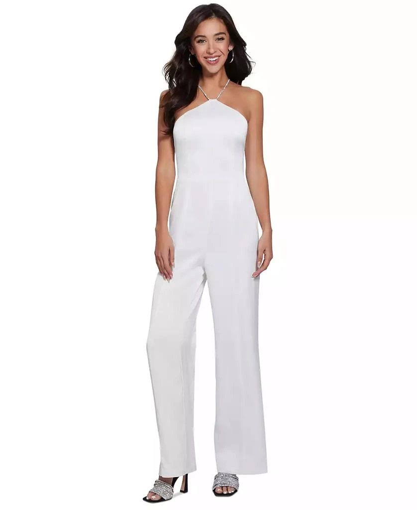 GUESS Women's Kandi Crystal-Strap Sleeveless Jumpsuit 1