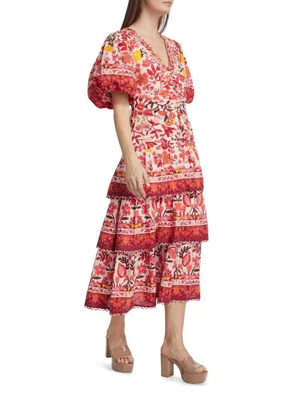 Farm Rio Romantic Orchard Tiered Midi-Dress 3