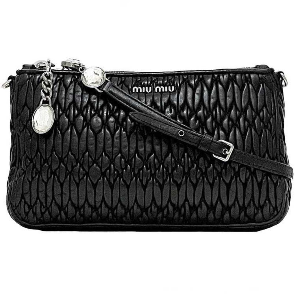 ショルダーバッグ・ポシェット Miu Miu Black Nappa Leather Avenue Shoulder Bag Buy Miu Miu Black Nappa Leather Pocket Shoulder Bag