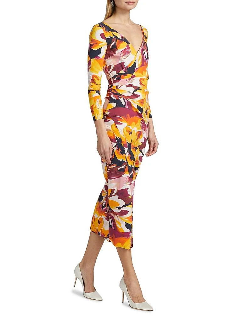 knee length dresses for ladies Tie Waist Flutter Sleeve Surplice Dress Peach / 2XL main image 0