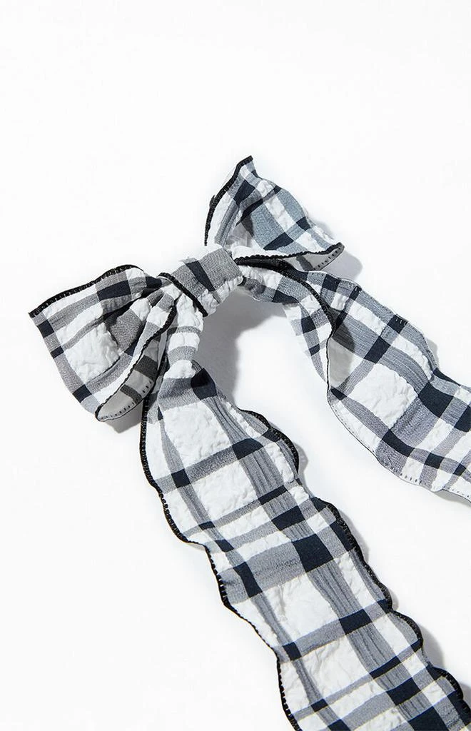 LA Hearts Gingham Ruffle Edge Bow Clip 2