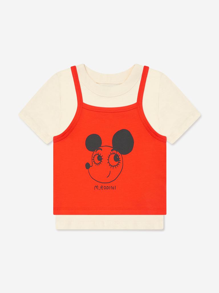 Mini Rodini Girls Ritzrats Tank Top And T-Shirt in Multicolour