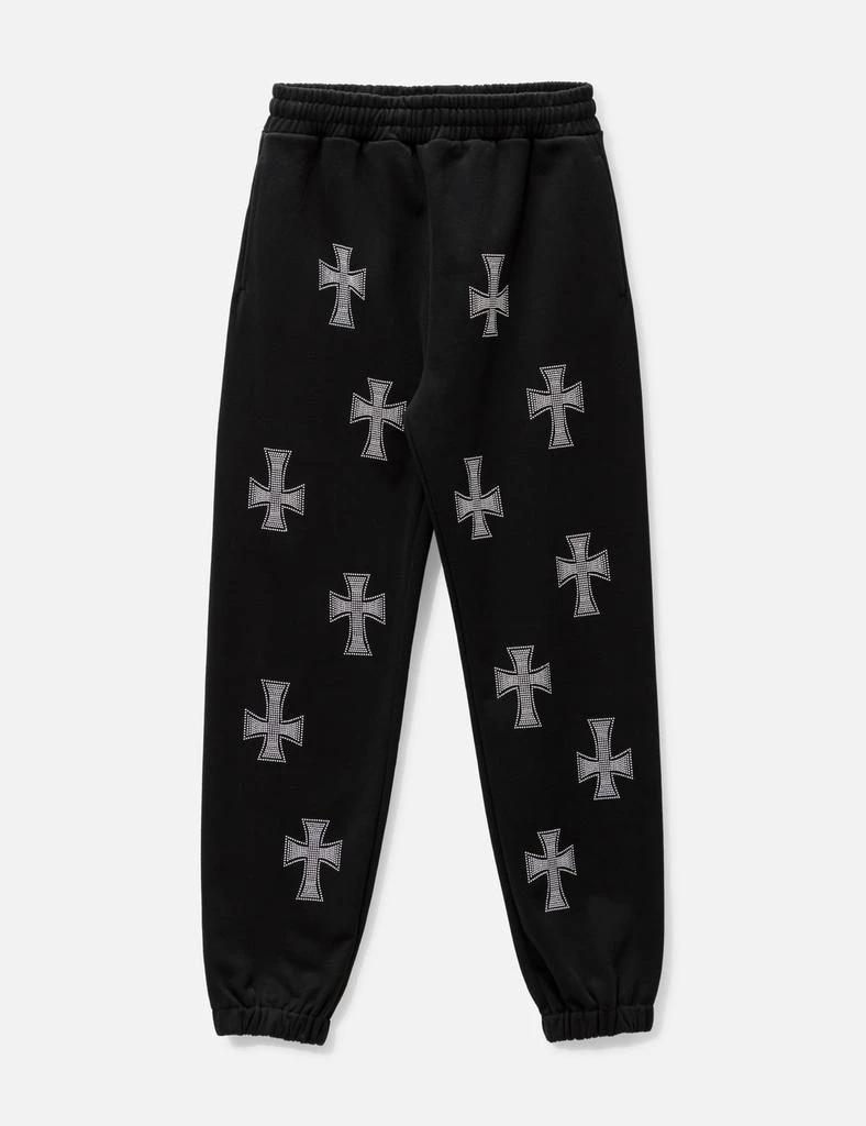UNKNOWN Black / White Cross Rhinestone Jogger 1
