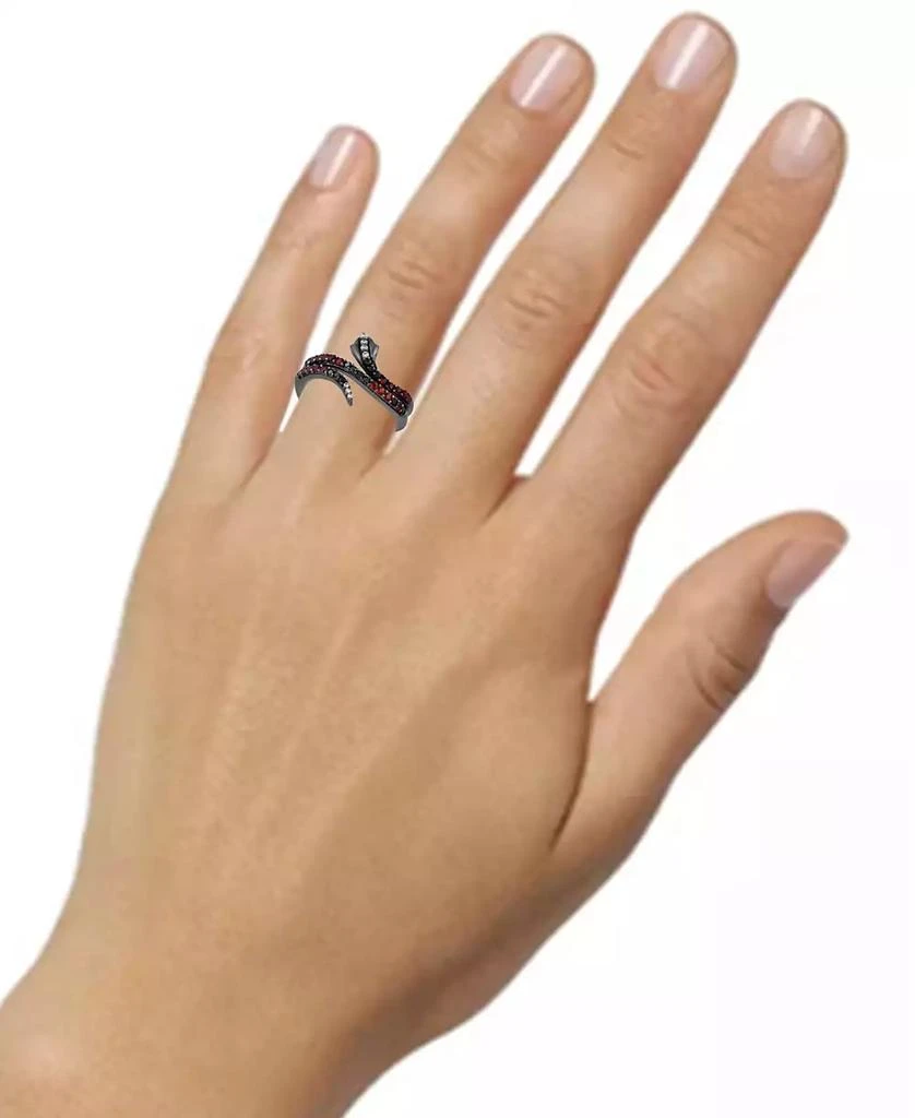 Disney Enchanted Vault Garnet (1/3 ct. t.w), Black Diamond (1/10 ct. t.w.) & Diamond (1/20 ct. t.w.) Jafar Snake Ring in Black Rhodium-Plated Sterling Silver 2