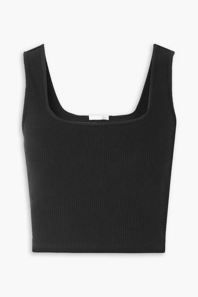 Skin Inari cropped ribbed stretch-Pima cotton tank 1