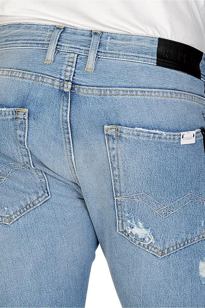 Replay Straight Fit Ripped Jeans 5