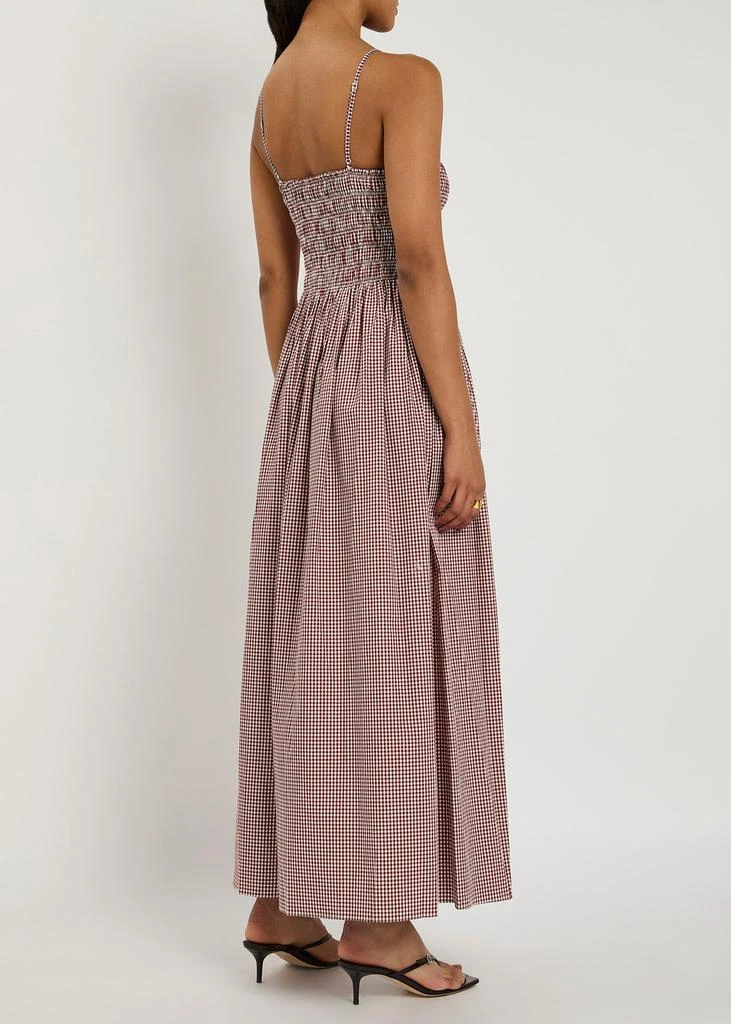 Faithfull The Brand Laia Shirred Gingham Maxi Dress - Red Faithfull The Brand Laia Shirred Gingham Maxi Dress - Red