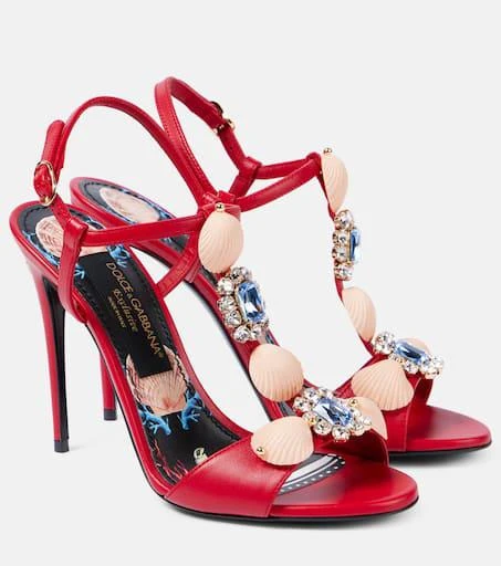 Dolce 
Gabbana Capri embellished leather sandals 1