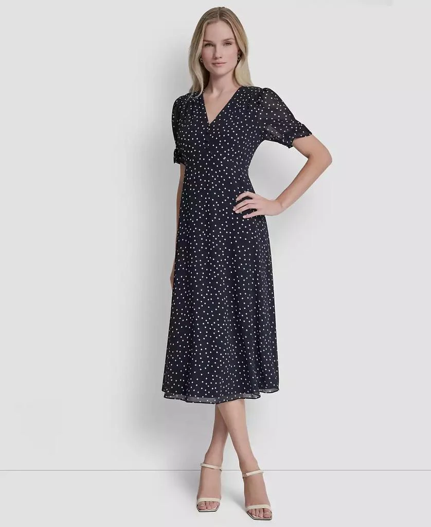 DKNY Women's Short-Sleeve V-Neck Midi Dress - Dresses & Skirts - Free  Shipping - BeyondStyle