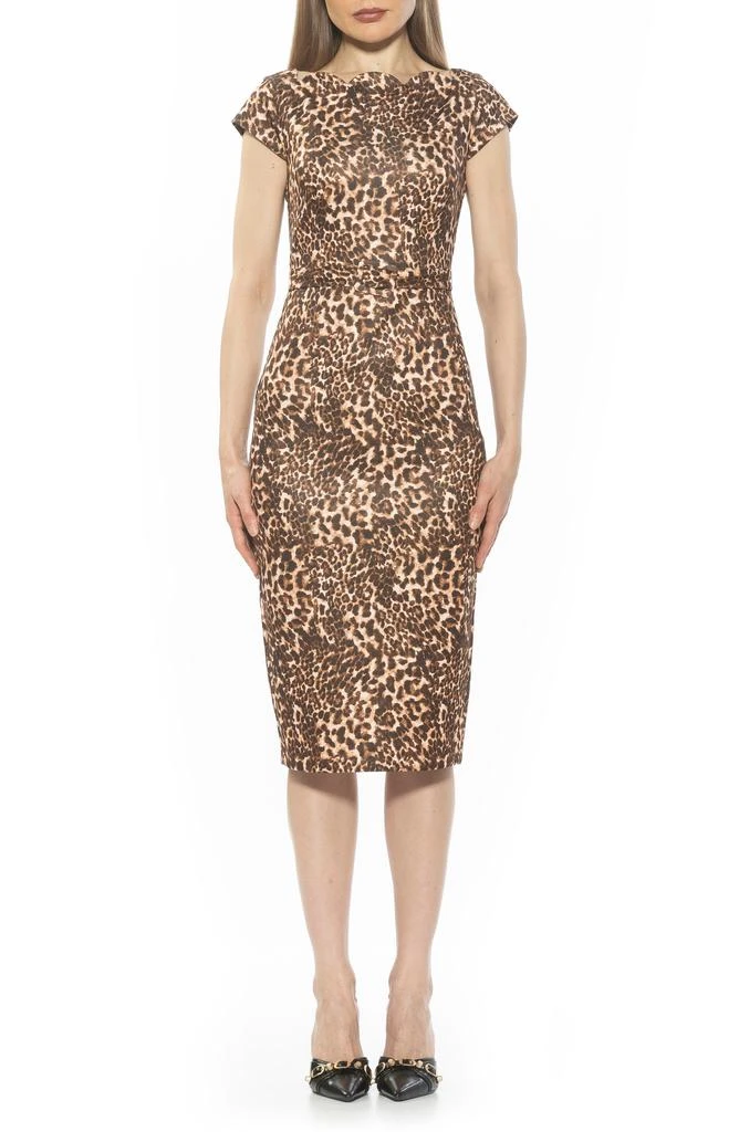Lavinia Dress XL Brown Leopard Midi Dress