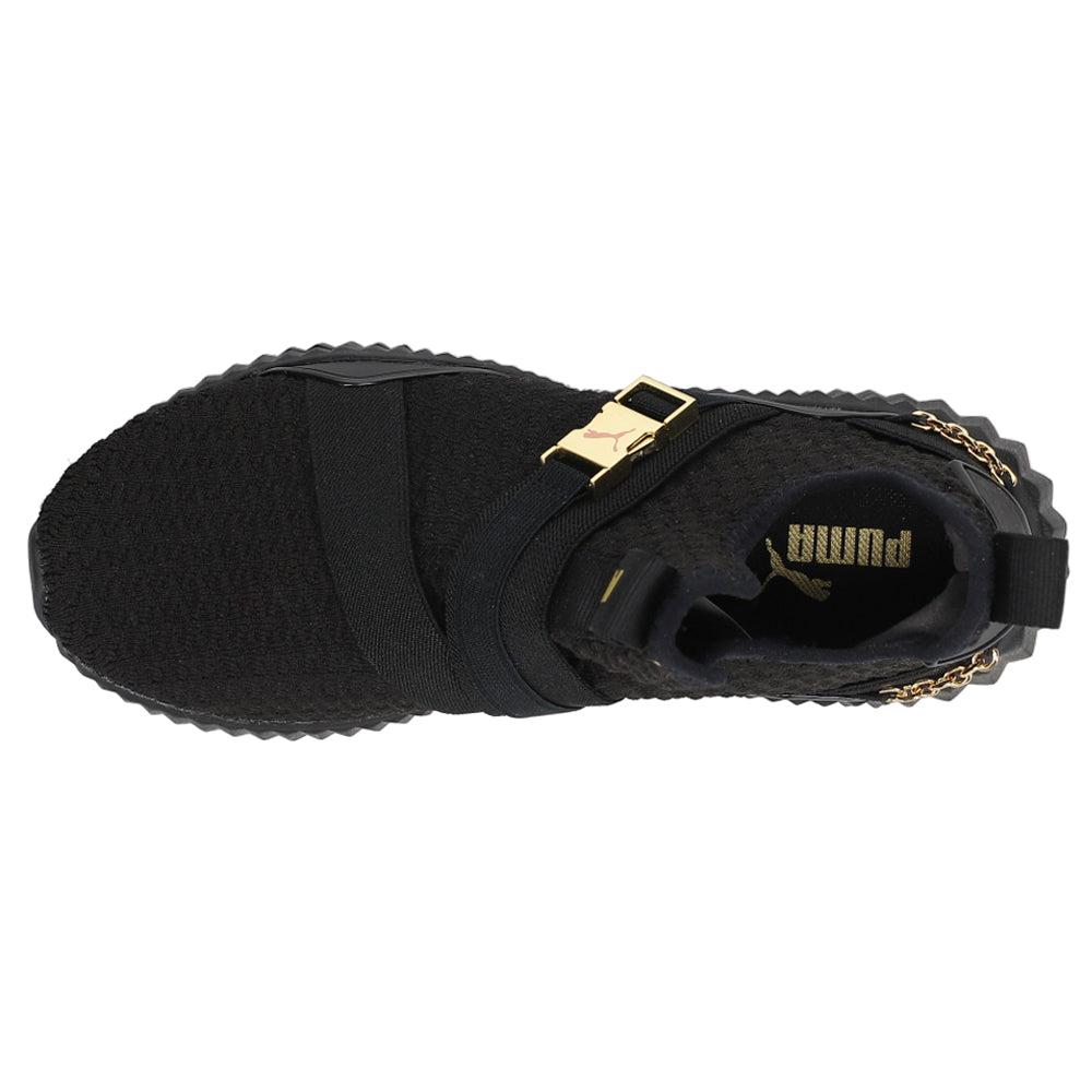 puma defy mid black and white